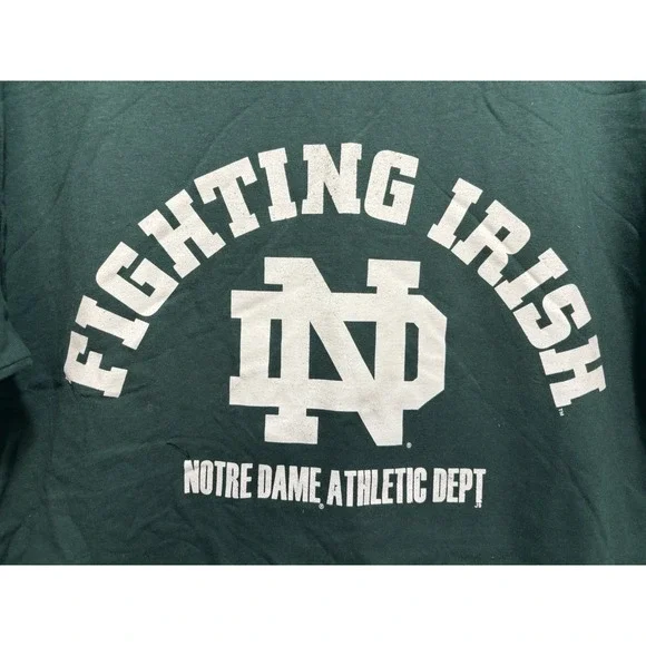 Notre Dame Vintage Shirt Fighting Irish Men's Medium New Green NWT Majestic NOS - Picture 2 of 9